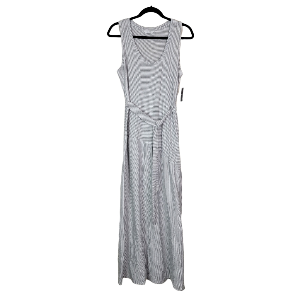 Lucky Brand Eliza Stripe Belted Maxi Dress Sz Small - Picture 4 of 12